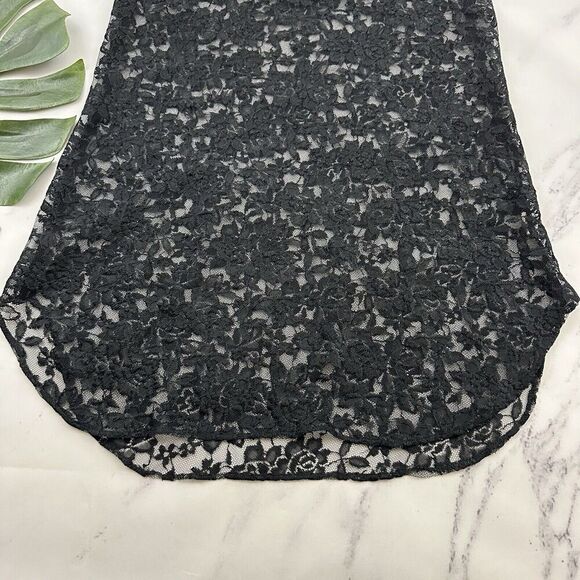 Alexandra Nicole Vintage 90s Sheer Lace Negligee Nightie Size M Black Slip - Picture 3 of 8